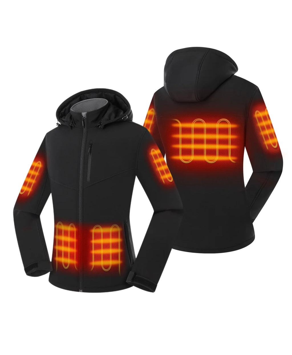 Kvennaúlpa með tvöfaldri hitastýringu og 5 hitasvæðum (vasahiti)