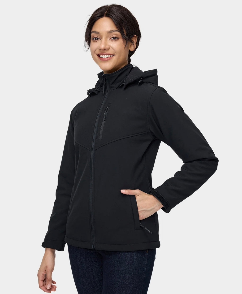 Kvennaúlpa með tvöfaldri hitastýringu og 5 hitasvæðum (vasahiti)