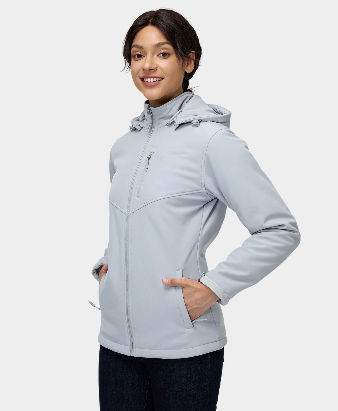 Kvennaúlpa með tvöfaldri hitastýringu og 5 hitasvæðum (vasahiti)