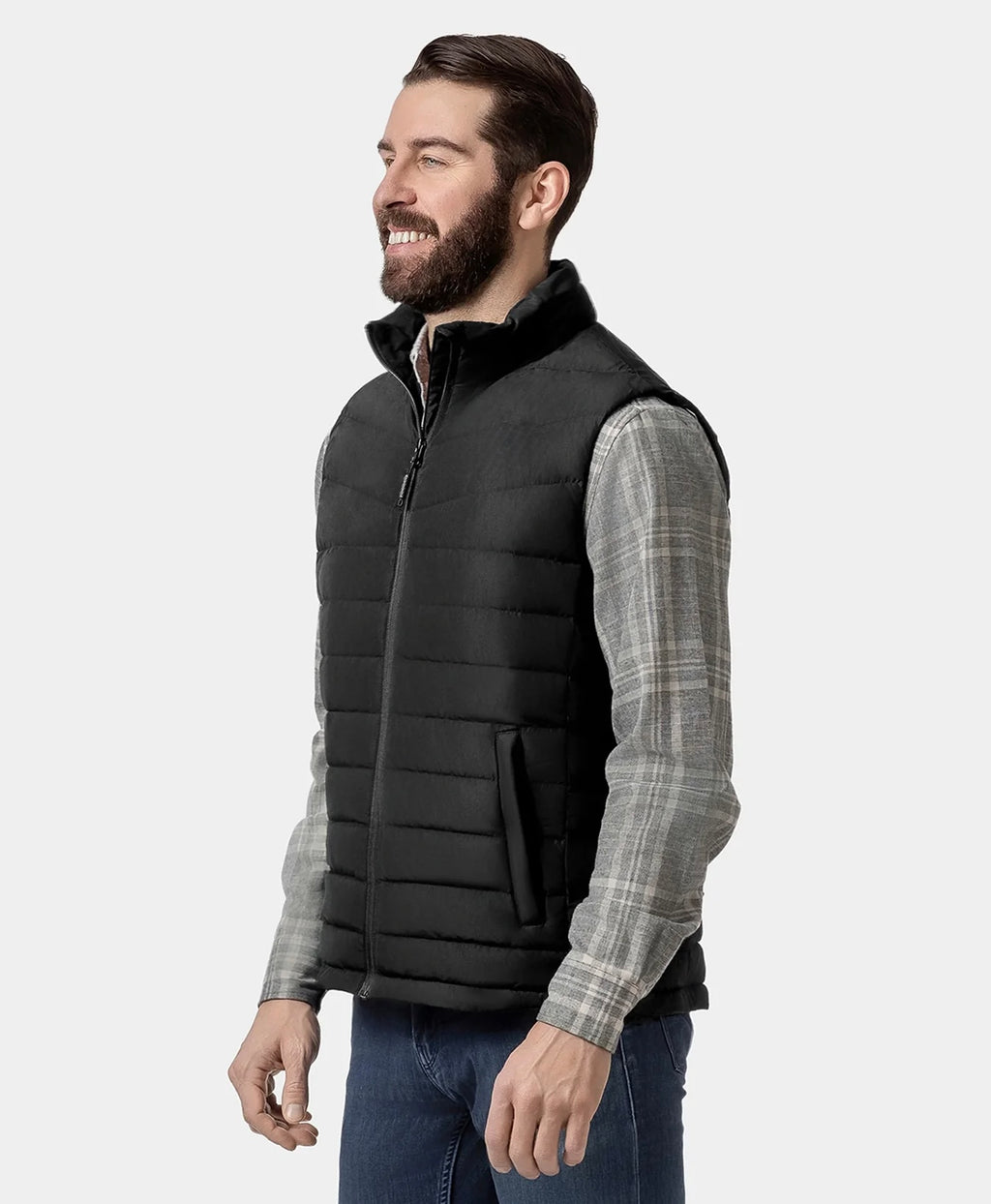 Karlmanns hitandi léttur dúnvestur