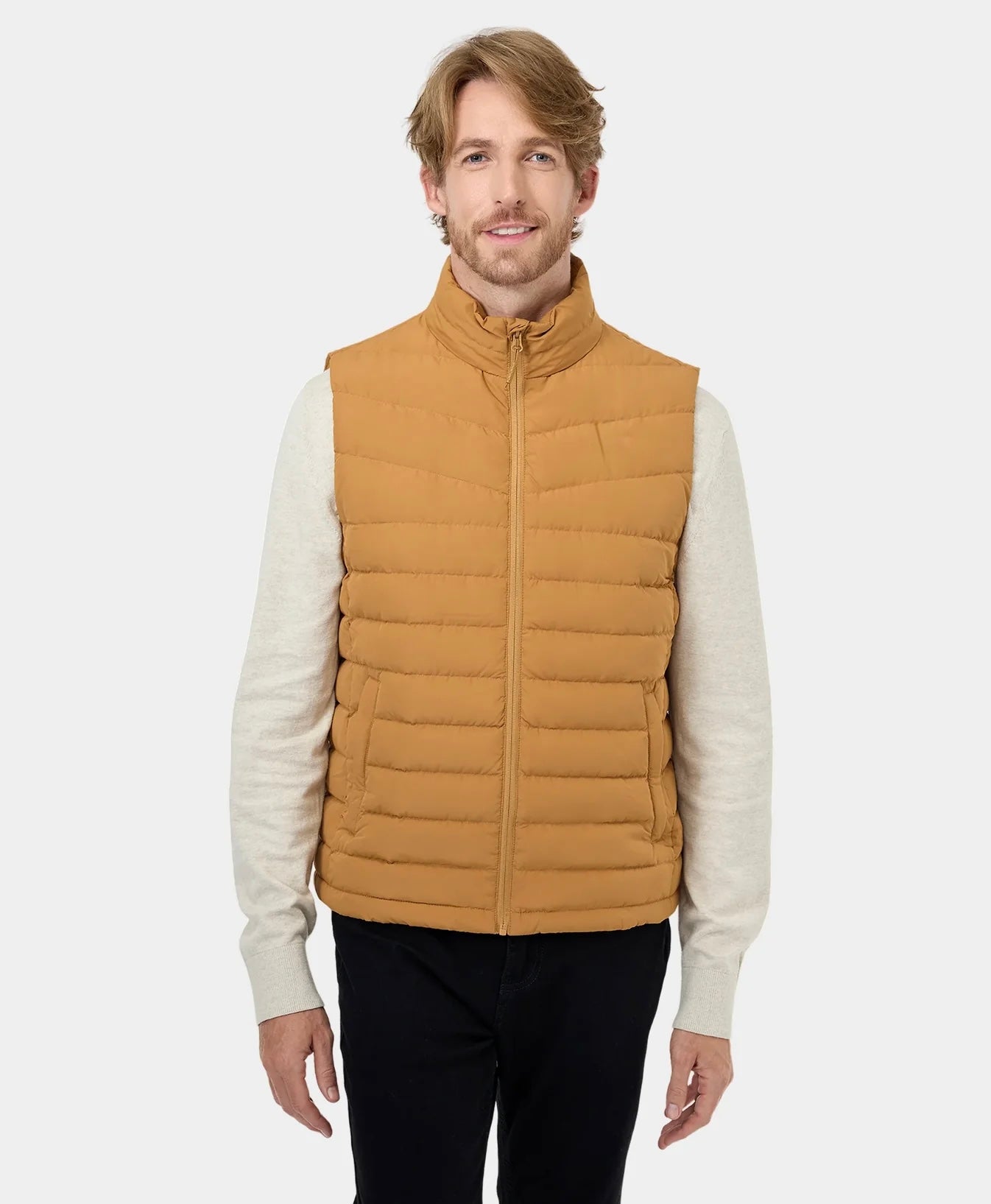 Karlmanns hitandi léttur dúnvestur